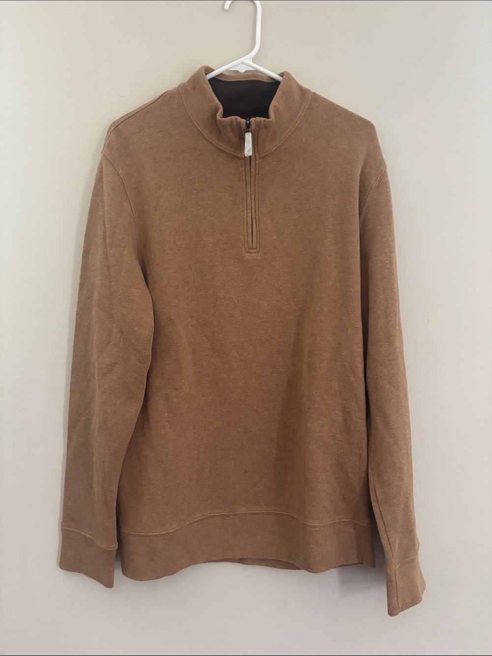 Lands' End Men's Tan Half-Zip Sweater